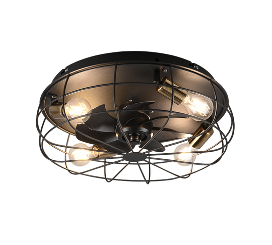Trondheim takvifte 4 lys m/fjernkontroll - Svart/Gullfarget-Vifter-Reality-Svart / Gull-Trl__R61095032-Lightup.no