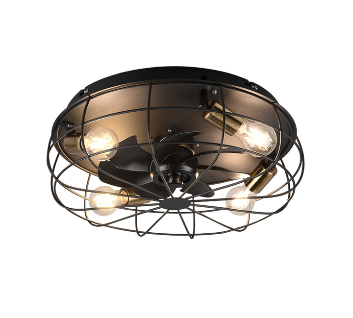 Trondheim takvifte 4 lys m/fjernkontroll - Svart/Gullfarget-Vifter-Reality-Svart / Gull-Trl__R61095032-Lightup.no