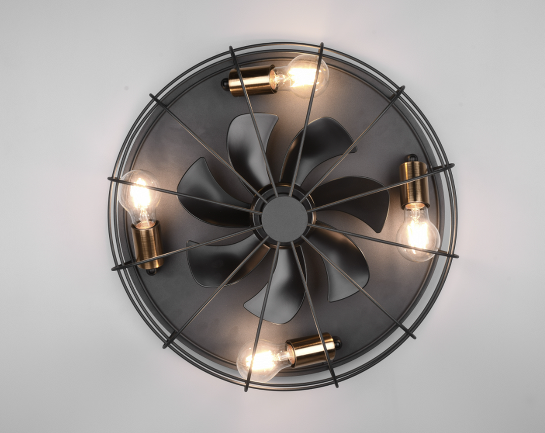 Trondheim takvifte 4 lys m/fjernkontroll - Svart/Gullfarget-Vifter-Reality-Svart / Gull-Trl__R61095032-Lightup.no
