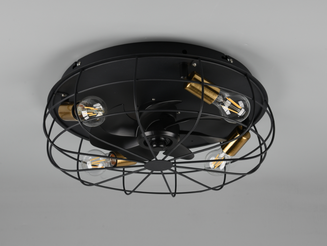 Trondheim takvifte 4 lys m/fjernkontroll - Svart/Gullfarget-Vifter-Reality-Svart / Gull-Trl__R61095032-Lightup.no