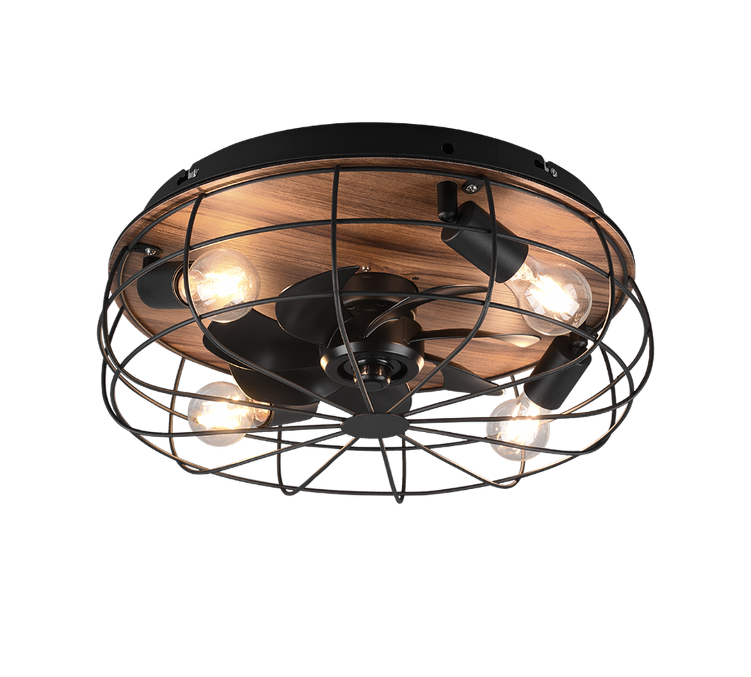 Trondheim takvifte 4 lys m/fjernkontroll - Svart/Trefarget-Vifter-Reality-Svart / Tre-Trl__R61105032-Lightup.no