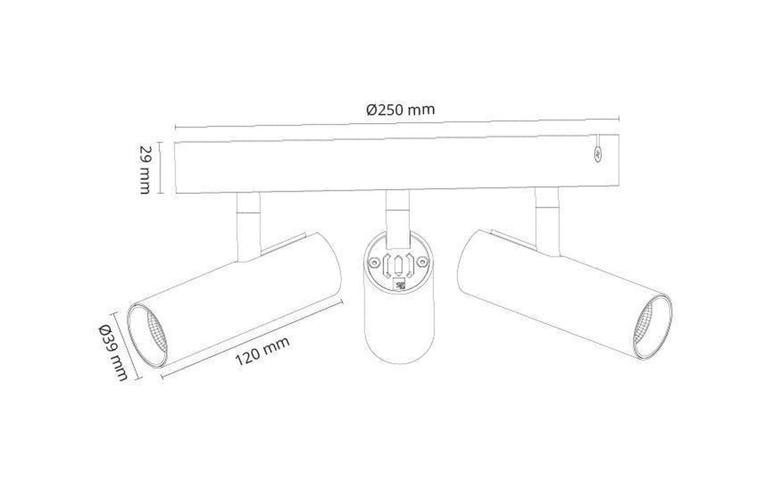 Tube Micro Trio taklampe 2700 Kelvin - Svart-Taklamper-Sg Armaturen As-3200314-Lightup.no