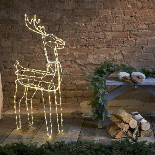 Tuby siluett reinsdyr 105 cm utendørsdekorasjon IP44 220 varmhvit led-Julebelysning dekor og pynt ute-Star Trading-Hvit-803-64-Lightup.no