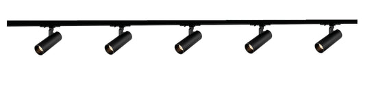 Vox Ezra spotskinne 5 spotter 2 meter 5x10W 3000K dimbar RA90 - Svart-Spotskinner 230V-NorDesign-Svart-389560205+389561305+389561205+164301005-Lightup.no
