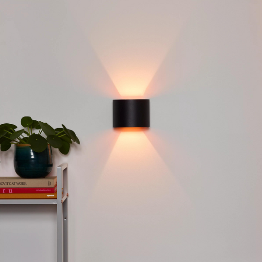 Xio round vegglampe opp/ned-Vegglamper-Lucide-Svart-LC09218/04/30-Lightup.no