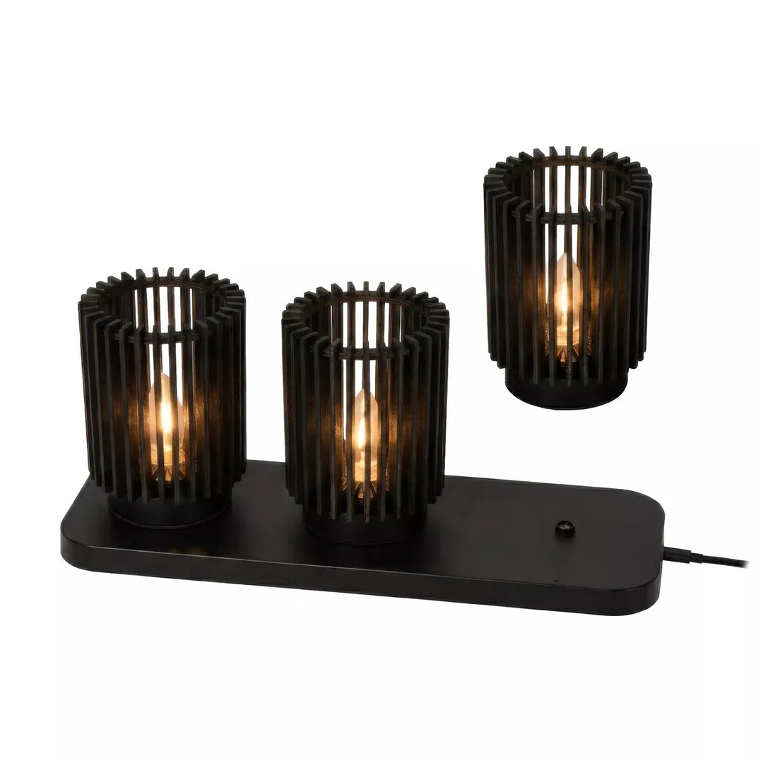 Kim oppladbar bordlampe 3 pakning med ladeplate - 3 step dim-Bordlamper-Lucide-Svart-LC06533/03/30-Lightup.no