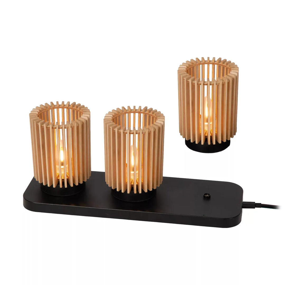 Kim oppladbar bordlampe 3 pakning med ladeplate - 3 step dim-Bordlamper-Lucide-Natur-LC06533/03/72-Lightup.no
