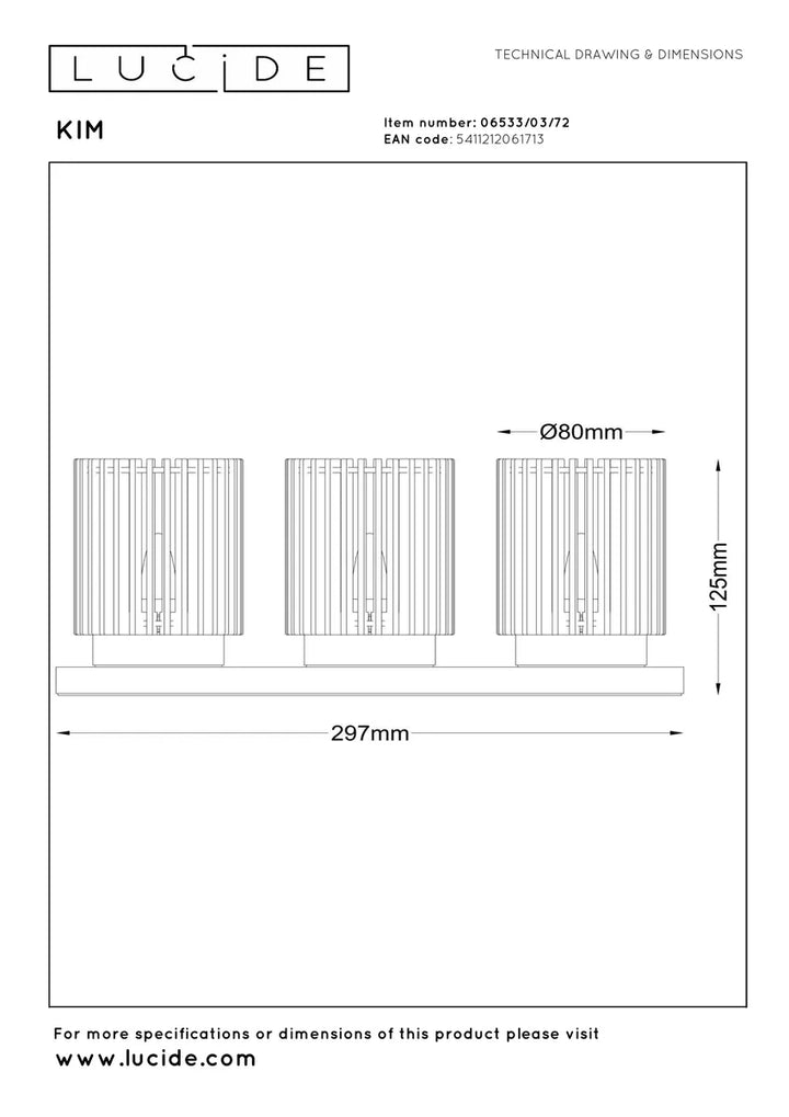 Kim oppladbar bordlampe 3 pakning med ladeplate - 3 step dim-Bordlamper-Lucide-Svart-LC06533/03/30-Lightup.no
