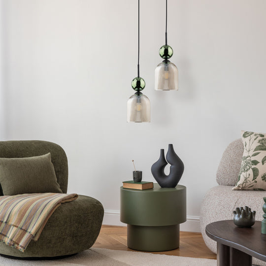 Sophia Green Cognac takpendel 1-lys-Takpendler-TK Lighting-Amber / grønn-TK-11146-Lightup.no