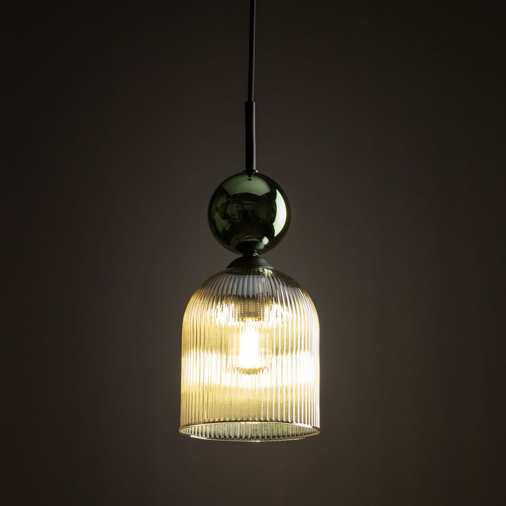 Sophia Green Cognac takpendel 1-lys-Takpendler-TK Lighting-Amber / grønn-TK-11146-Lightup.no