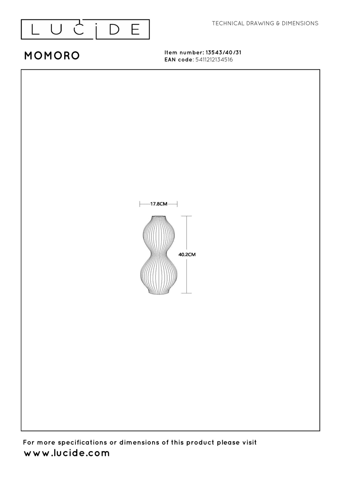 Momoro bordlamper 40 cm