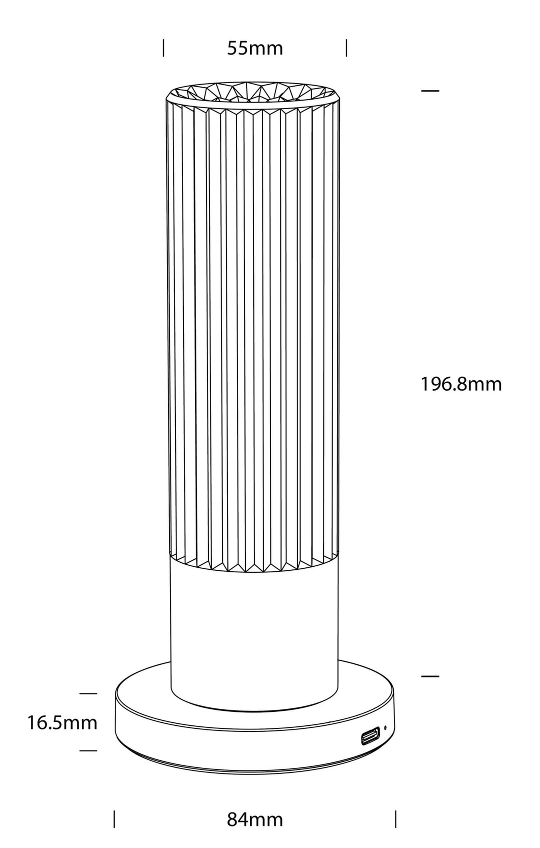 Ding H20 oppladbar bordlampe 2200/2500/3000 Kelvin IP44 - Dimbar