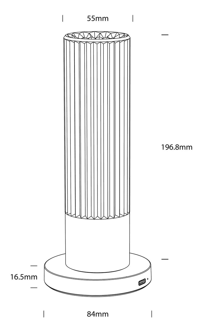 Ding H20 oppladbar bordlampe 2200/2500/3000 Kelvin IP44 - Dimbar