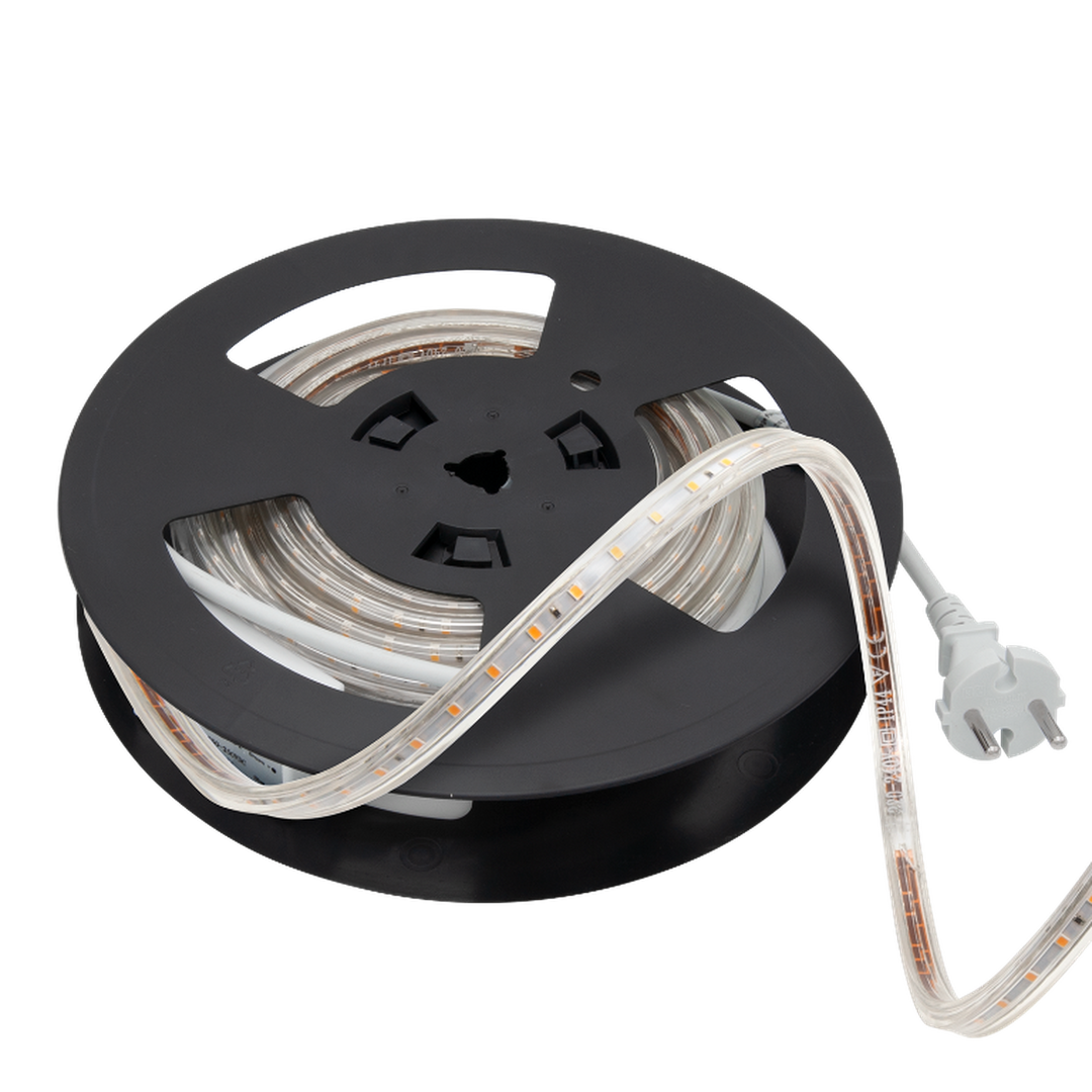 230V LED-Strip 9,2W 3000K IP65 Dimbar m/stikkontakt - 5 meter-Lightstrip-Norlux-Hvit-Lightup.no