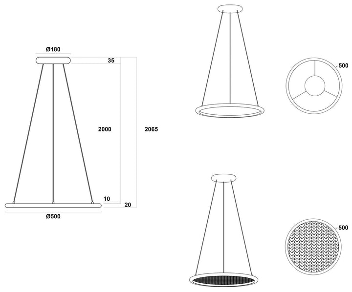 Sonara takpendel 50 cm 2700 kelvin 20W - Dimbar