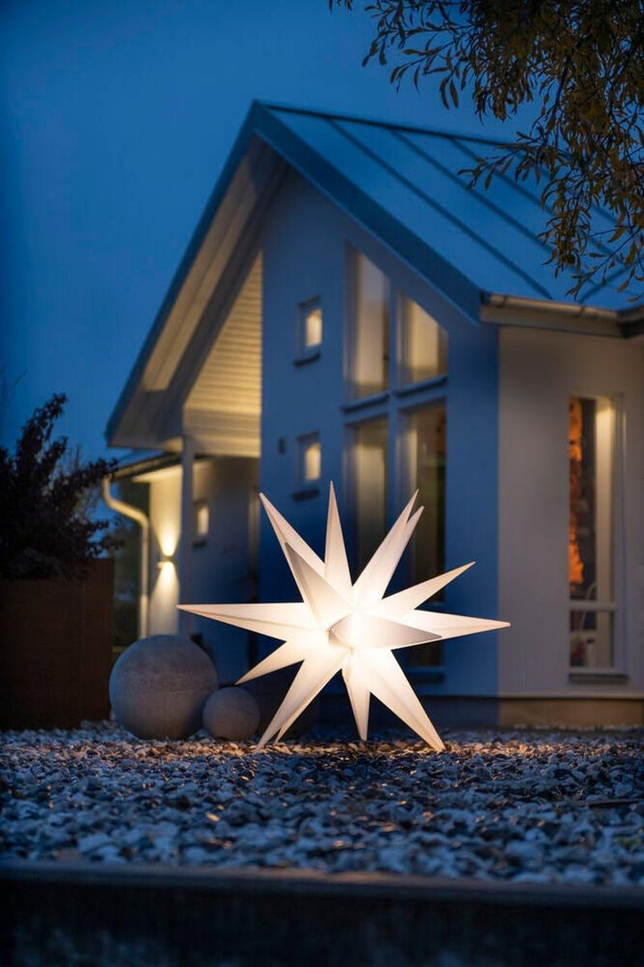 3D-stjerne med LED og dimmer utendørs – 100 cm – Hvit-Julebelysning dekor og pynt ute-Konstsmide-Hvit-5974-200-Lightup.no