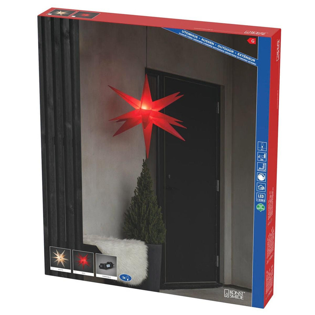 3D-stjerne utendørs – 80 cm – Hvit-Julebelysning dekor og pynt ute-Konstsmide-Hvit-5971-200-Lightup.no