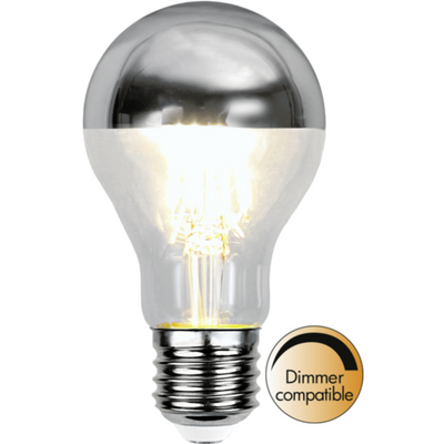 4W E27 LED med krom topp - 60mm-LED-pære E27 sokkel-Ms - belysning-352-94-1-Lightup.no