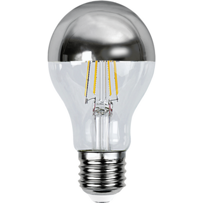 4W E27 LED med krom topp - 60mm-LED-pære E27 sokkel-Ms - belysning-352-94-1-Lightup.no