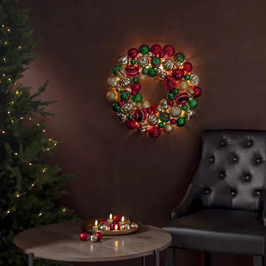 Mega led julekrans innendørs 55 cm - Batteridrevet
