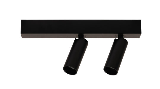 A block slim dobbel spot med base 2700K 2 x 9,1 Watt - Dimbar-Taklamper-Antidark-Svart-2-620-02-2+2-611-02-2-Lightup.no