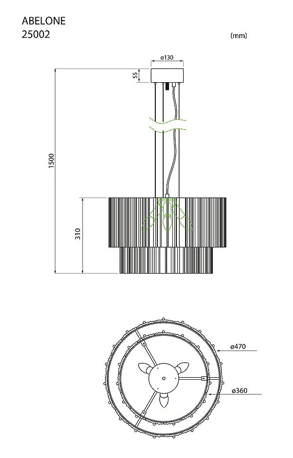 Abelone taklampe Ø47-Takpendler-Aneta Lighting-Sølv/Klart-25002-20-40-Lightup.no