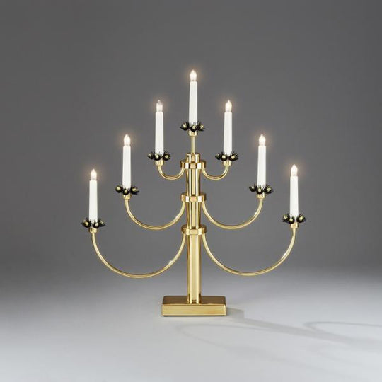 Adventsstake 7 armet metall - Messing-Julebelysning adventsstake-Konstsmide-Messing-2050-810TR-Lightup.no