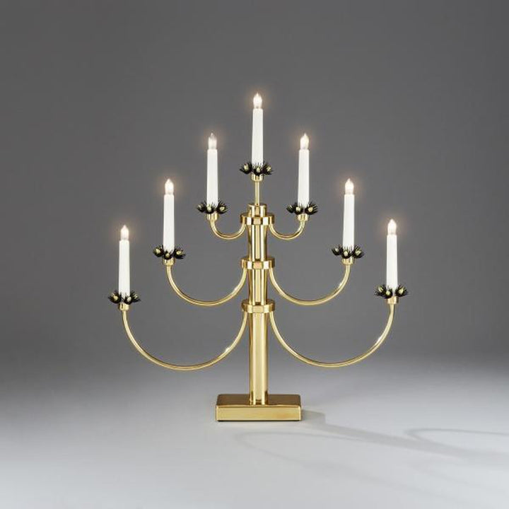 Adventsstake 7 armet metall - Messing-Julebelysning adventsstake-Konstsmide-Messing-2050-810TR-Lightup.no