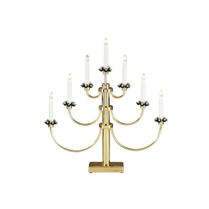 Adventsstake 7 armet metall - Messing-Julebelysning adventsstake-Konstsmide-Messing-2050-810TR-Lightup.no