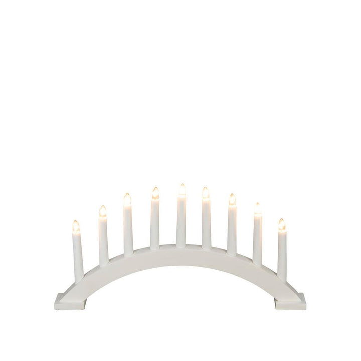 Adventsstake 9 lys i tre – 25,5 cm-Julebelysning adventsstake-Konstsmide-Matt mørkerød-3938-520-Lightup.no