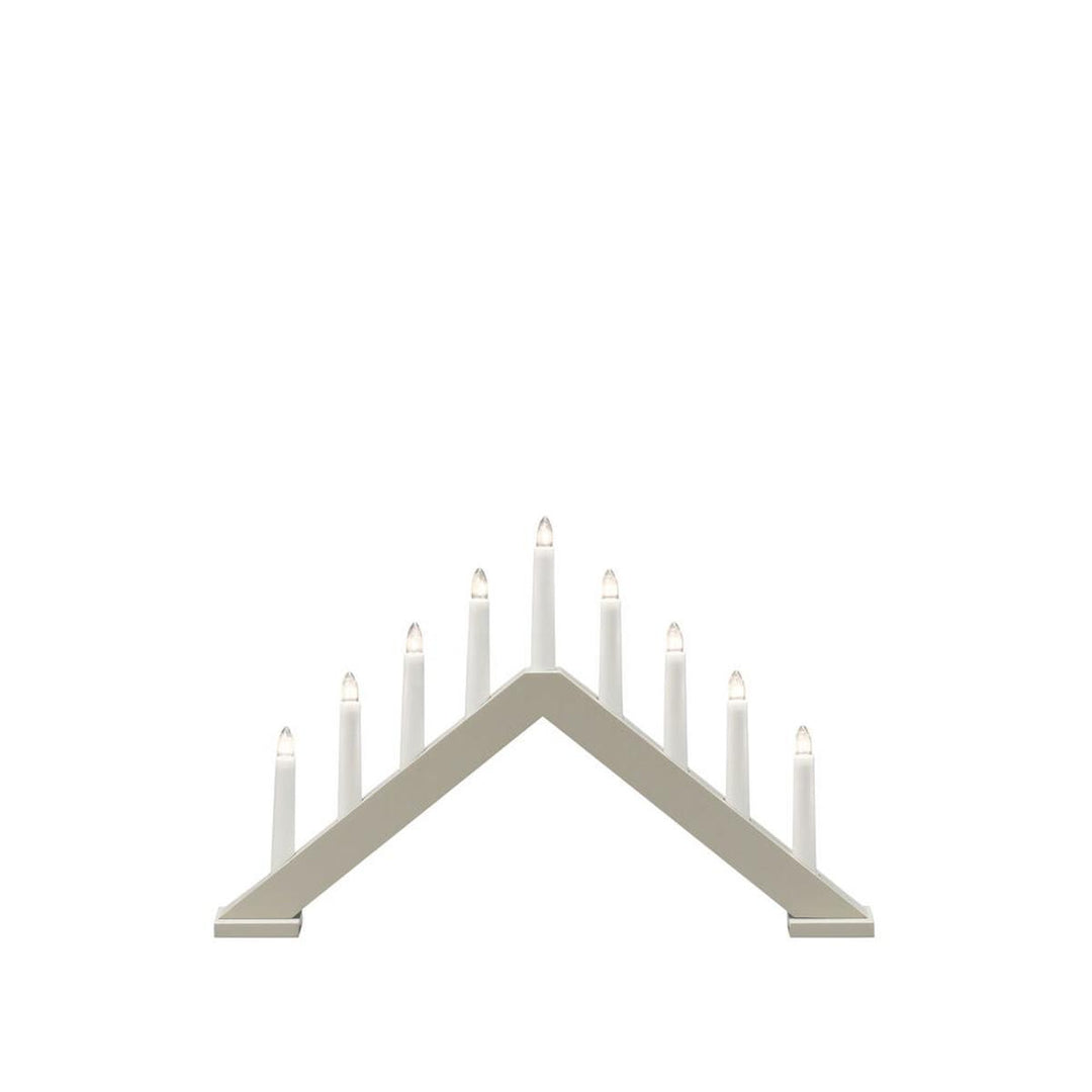 Adventsstake 9 lys i tre – 32 cm-Julebelysning adventsstake-Konstsmide-Matt hvit-3984-205-Lightup.no