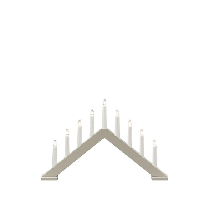 Adventsstake 9 lys i tre – 32 cm-Julebelysning adventsstake-Konstsmide-Matt hvit-3984-205-Lightup.no