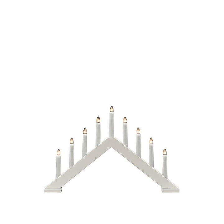 Adventsstake 9 lys i tre – 32 cm-Julebelysning adventsstake-Konstsmide-Matt hvit-3984-205-Lightup.no