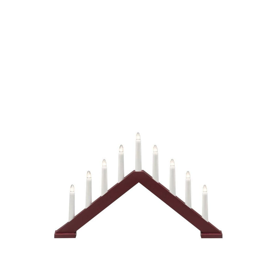 Adventsstake 9 lys i tre – 32 cm-Julebelysning adventsstake-Konstsmide-Matt hvit-3984-205-Lightup.no