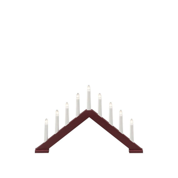Adventsstake 9 lys i tre – 32 cm-Julebelysning adventsstake-Konstsmide-Matt hvit-3984-205-Lightup.no