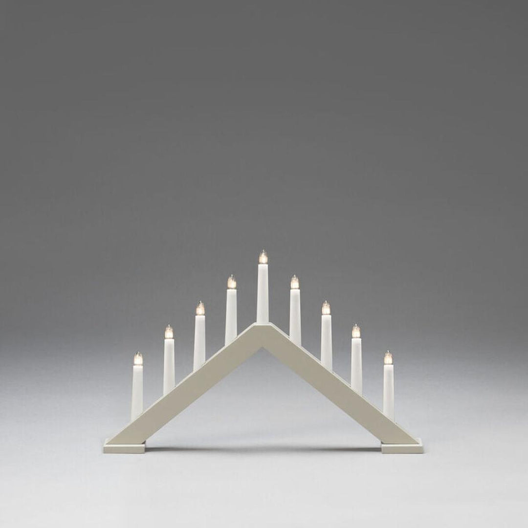 Adventsstake 9 lys i tre – 32 cm-Julebelysning adventsstake-Konstsmide-Matt beige-3984-975-Lightup.no