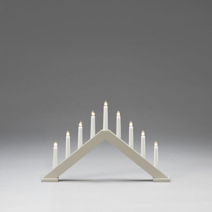 Adventsstake 9 lys i tre – 32 cm-Julebelysning adventsstake-Konstsmide-Matt beige-3984-975-Lightup.no