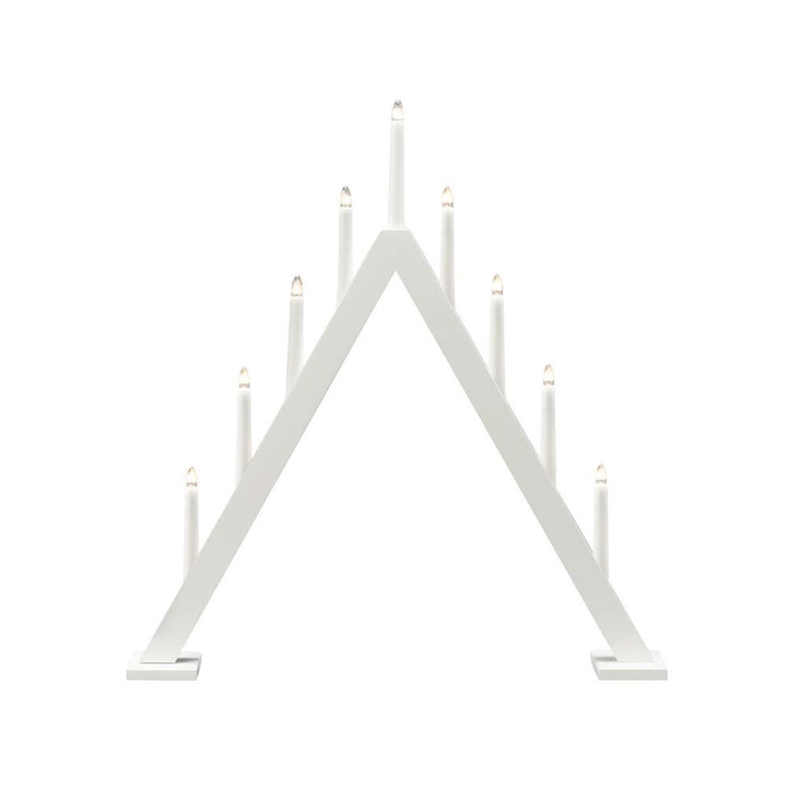 Adventsstake 9 lys i tre – 64,8 cm-Julebelysning adventsstake-Konstsmide-Matt hvit-3932-205-Lightup.no