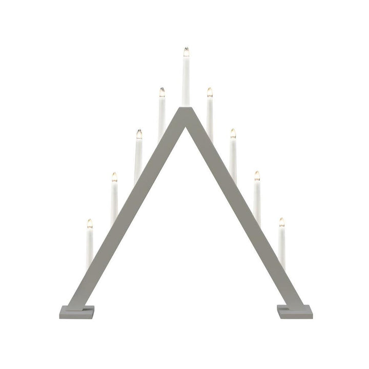 Adventsstake 9 lys i tre – 64,8 cm-Julebelysning adventsstake-Konstsmide-Matt hvit-3932-205-Lightup.no