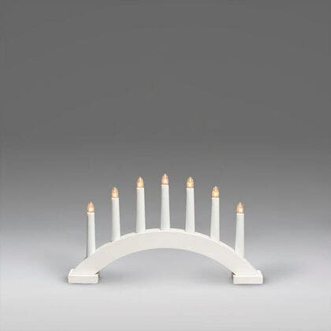 Adventsstake bue 7 lys i tre-Julebelysning adventsstake-Konstsmide-Hvit-3972-210-Lightup.no