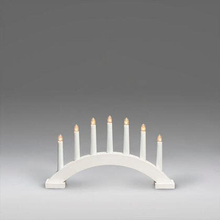 Adventsstake bue 7 lys i tre-Julebelysning adventsstake-Konstsmide-Hvit-3972-210-Lightup.no