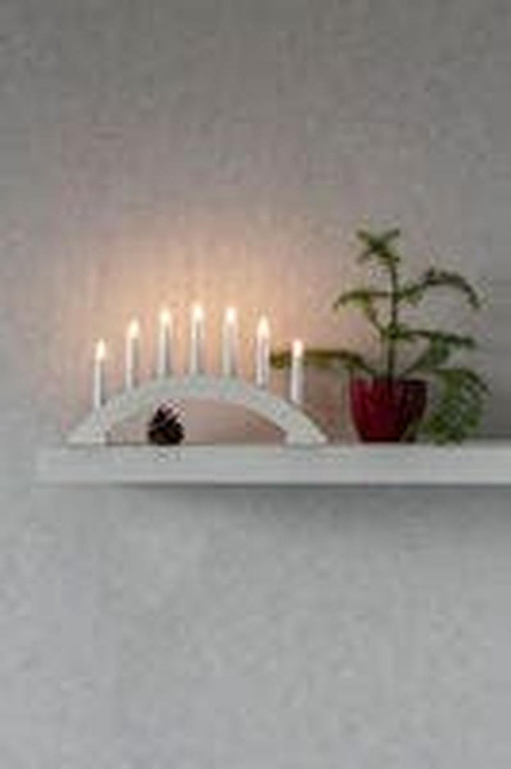 Adventsstake bue 7 lys i tre-Julebelysning adventsstake-Konstsmide-Mørkrød-3972-520-Lightup.no