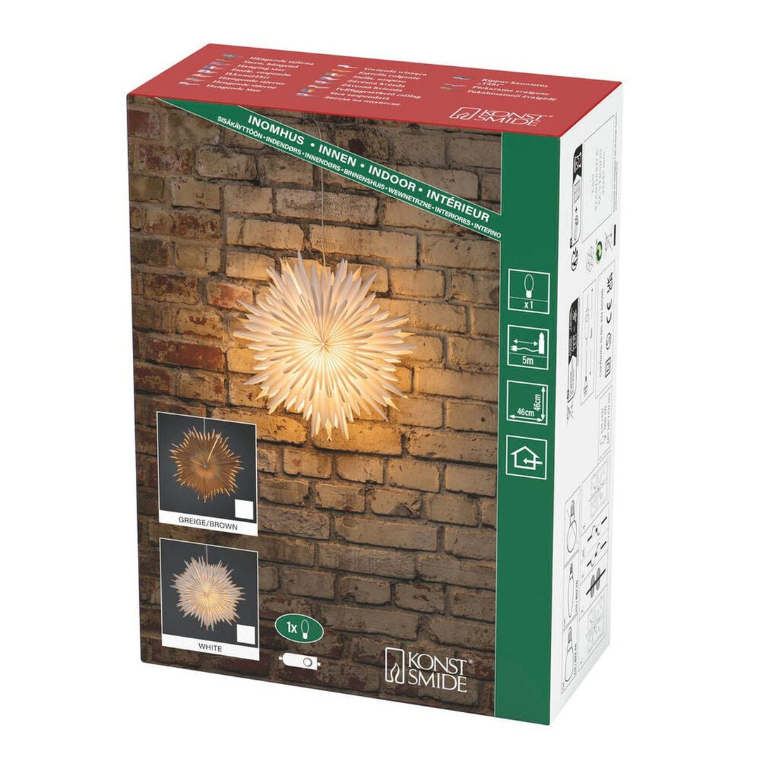 Adventsstjerne i papir – 46 cm-Julebelysning adventstjerne-Konstsmide-Hvit-5932-200-Lightup.no
