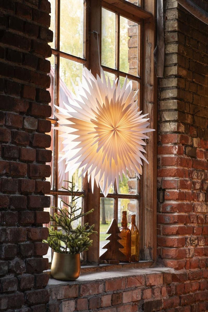 Adventsstjerne i papir – 80 cm-Julebelysning adventstjerne-Konstsmide-Hvit-5933-200-Lightup.no