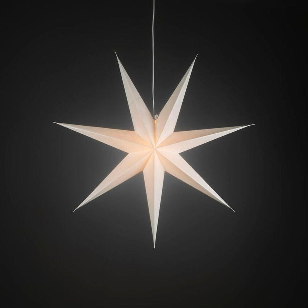 Adventsstjerne i papir med 7 spisser – 78 cm-Julebelysning adventstjerne-Konstsmide-Hvit-5944-200-Lightup.no