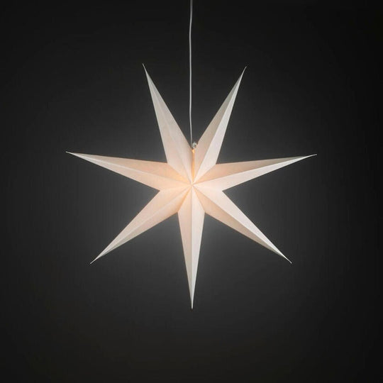 Adventsstjerne i papir med 7 spisser – 78 cm-Julebelysning adventstjerne-Konstsmide-Hvit-5944-200-Lightup.no