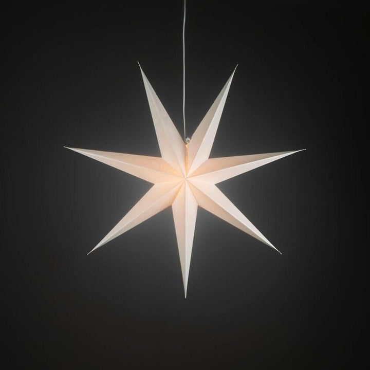 Adventsstjerne i papir med 7 spisser – 78 cm-Julebelysning adventstjerne-Konstsmide-Hvit-5944-200-Lightup.no