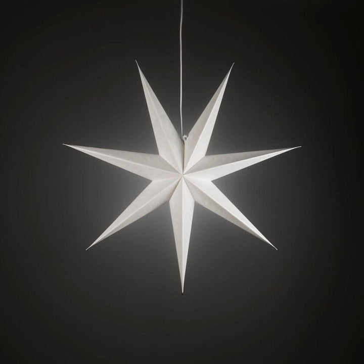 Adventsstjerne i papir med 7 spisser – 78 cm-Julebelysning adventstjerne-Konstsmide-Hvit-5944-200-Lightup.no