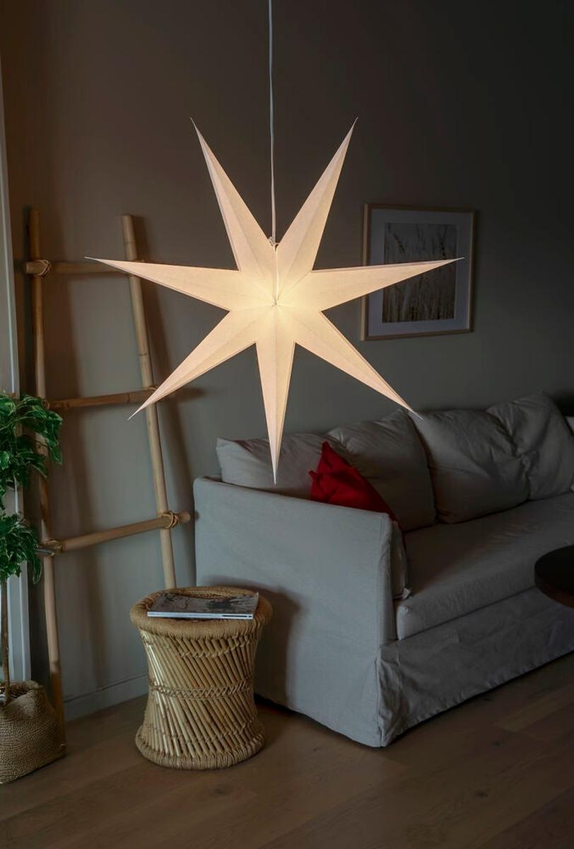 Adventsstjerne i papir med 7 spisser – 78 cm-Julebelysning adventstjerne-Konstsmide-Hvit-5944-200-Lightup.no