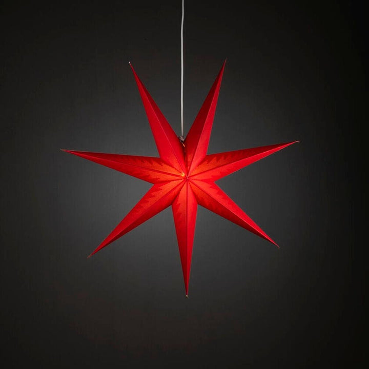 Adventsstjerne i papir med 7 spisser – 78 cm-Julebelysning adventstjerne-Konstsmide-Rød-5944-500-Lightup.no